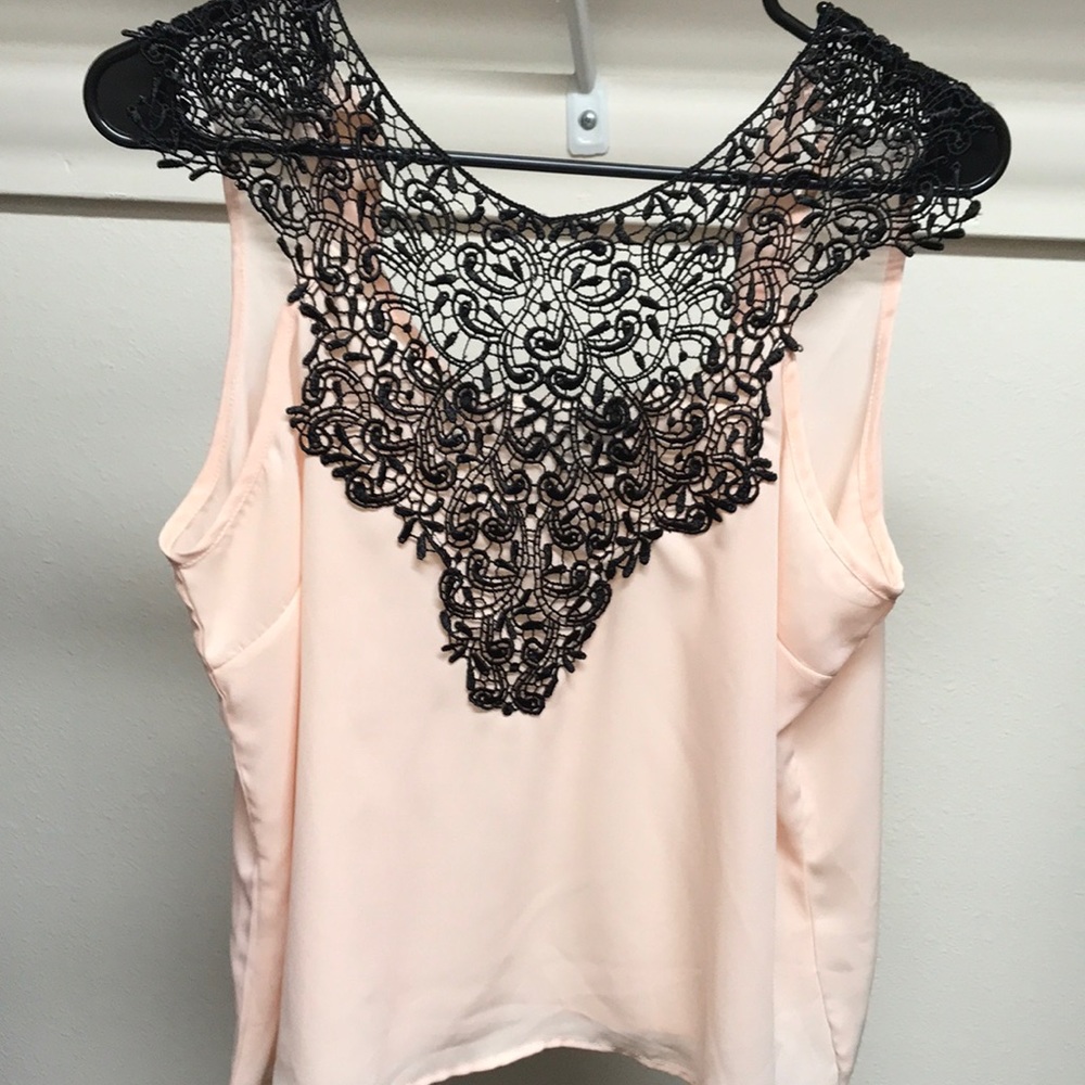 Charlotte Russe Lace Silk Top